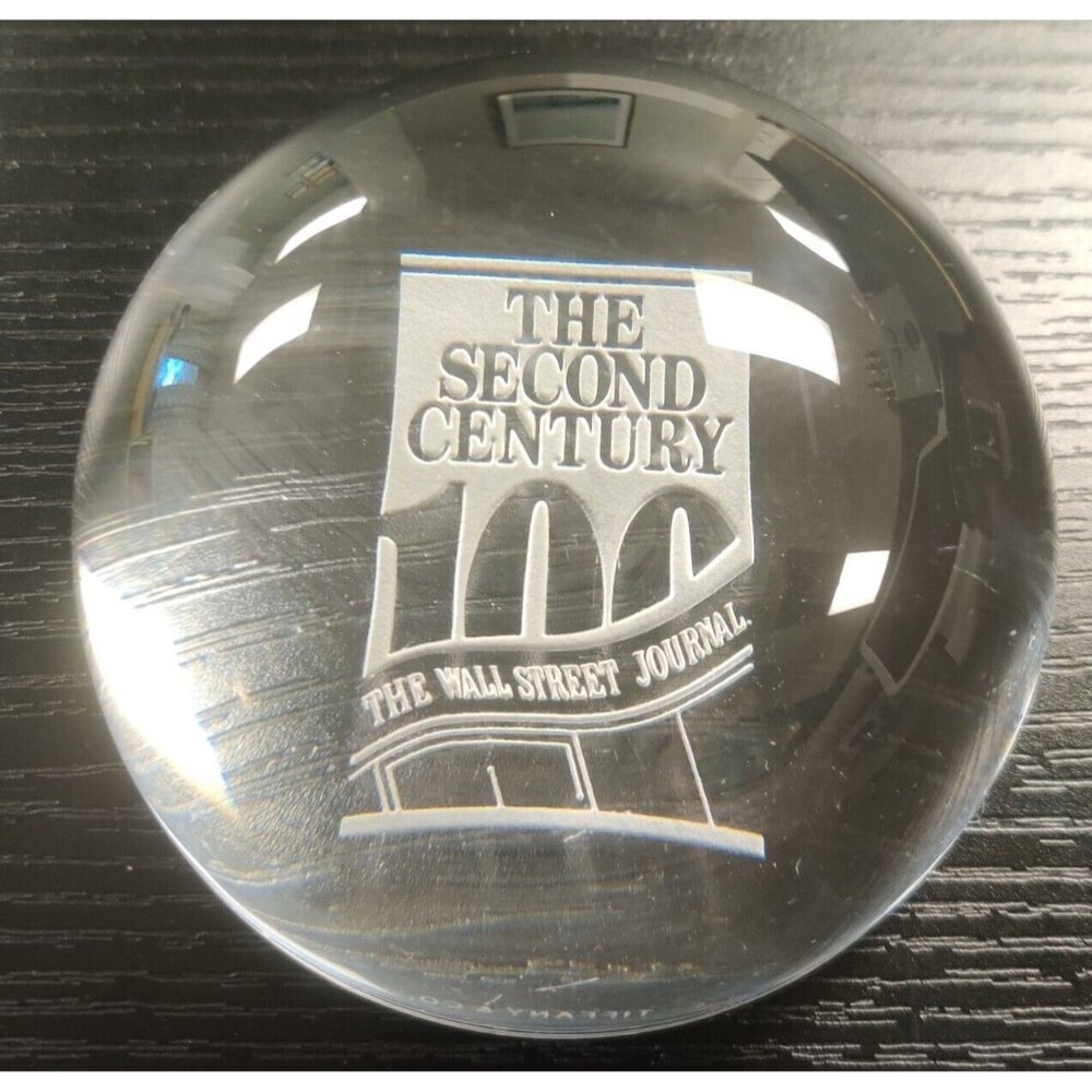 Tiffany & Co Paperweight The Wall Street Journal The Second Century Magnifying